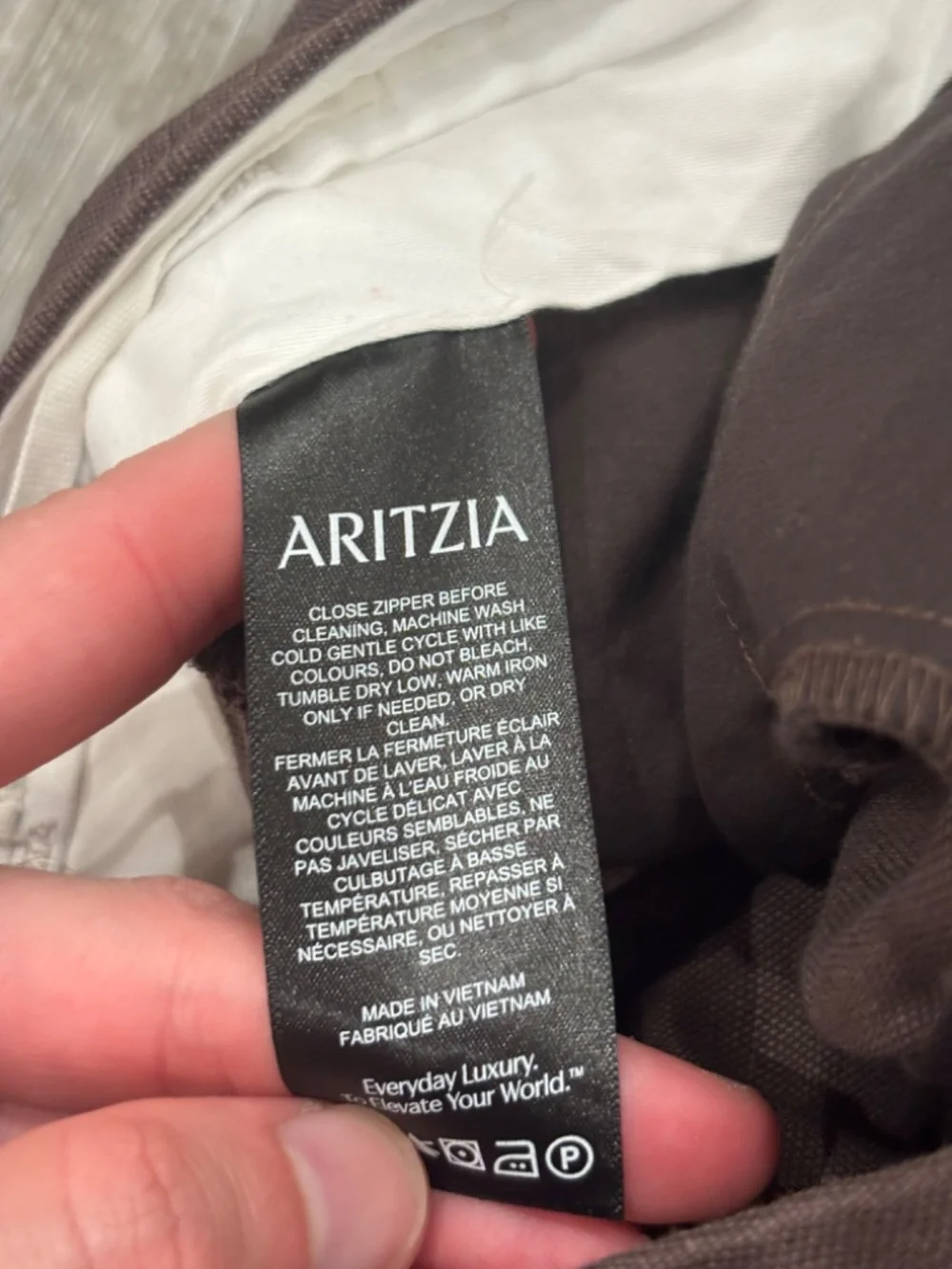 Aritzia Effortless Pants Pleated Linen Wide Leg Rich Mocha Brown Size 00